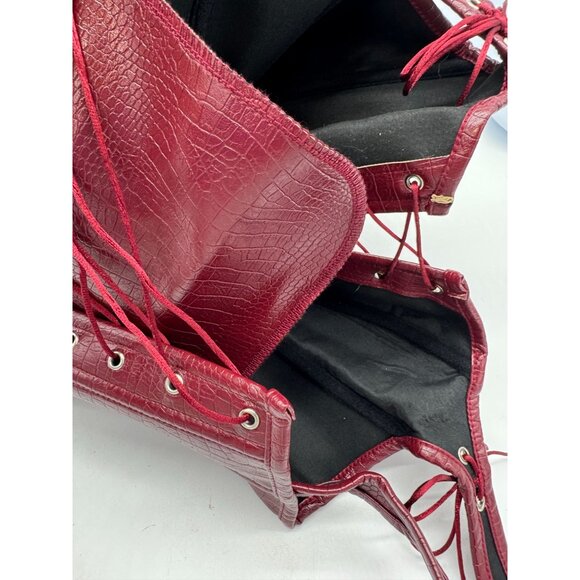 Charmian Womens Irresistible Fashion Corset Thong Matching Set Sz S Red Croc NWT - Picture 11 of 13